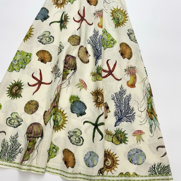 ALÉMAIS Sea Short-Sleeve Linen Midi Dress - Picture 8 of 16